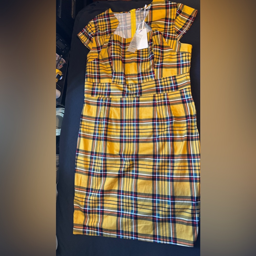 Women’s yellow plaid dress new with tags size XL by Grace KARIN